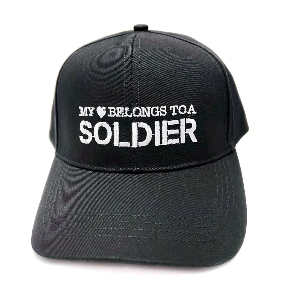 My Heart Belongs to a Soldier Baseball Cap Sonoma Black